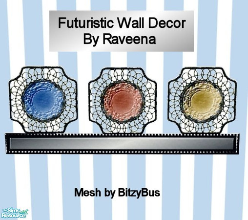 Sims 2 — Futuristic Wall Decor by Raveena — You need BitzyBus's mesh for this object to work in the game. Download it