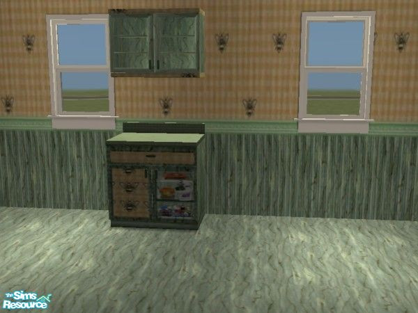 Sims 2 — HoneyBee Kitchen counter1 by ead425 — set contains 20 items, 1 wall, 1 floor