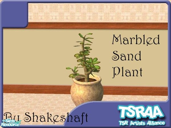 Sims 2 — Marbled Sand Plant by TSR Archive — Marbled Sand Plant part of the Modern Light Pine Kitchen Set ** TSRAA Member