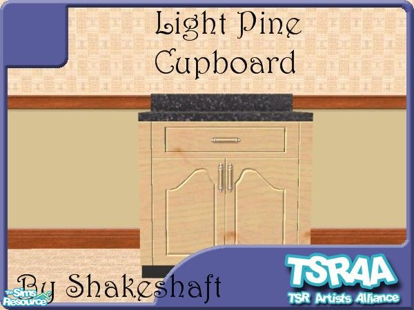 Sims 2 —  Light Pine Cupboard by TSR Archive — Light Pine Finish Cupboard part of the Modern Light Pine Kitchen Set **