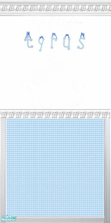 Sims 2 — Blue Gingham ReQuest by kollens — My Blue Gingham wall paper with the name Tyrus.