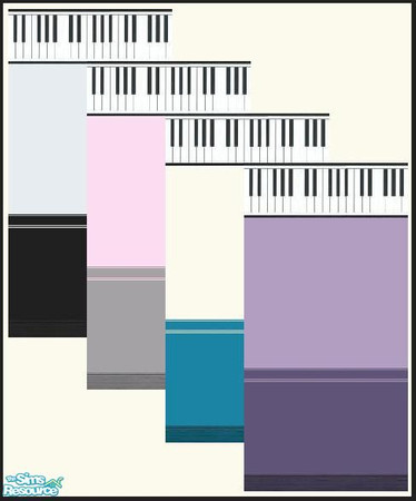 Sims 2 — Piano Key Wallpapers:  Collection 1 by msnicoleking — 4 Wallpapers with a piano key border, perfect for music