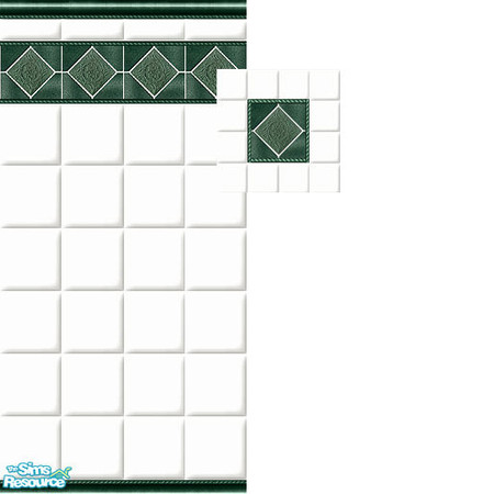 Sims 2 — Green Accent Tile Set by Halfcreek — created by Halfcreek