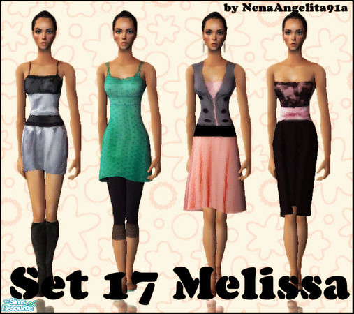 Sims 2 — Set 17 Melissa by NenaAngelita91a — This set 4 outfits....Thanks to Liana for the mesh. You need the mesh 084,