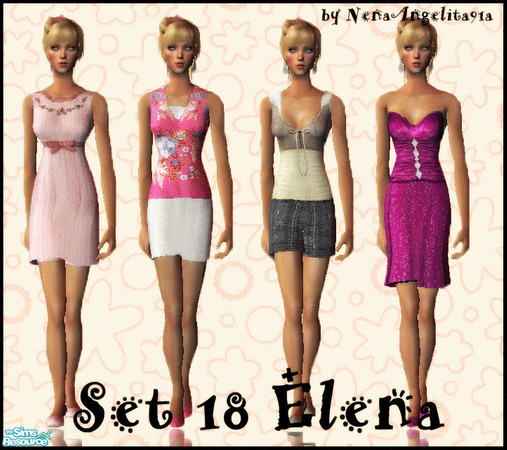 Sims 2 — Set 18 Elena by NenaAngelita91a — This set have 4 outfits. Thanks to Liana for the mesh. You need the mesh 123,