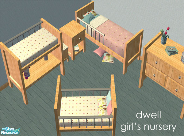 Sims 2 — Dwell Girl\'s Nursery by agaliha5 — This is a recolor of SIMcredible\'s Amina nursery. I used fun prints from