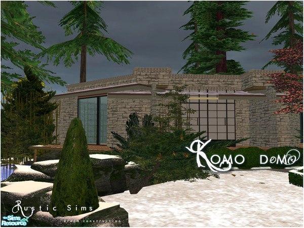 Sims 2 — KomoDomo by ginebra — Excllente house style Japanese and Modern . a view of ZEN and the cold of winter making a