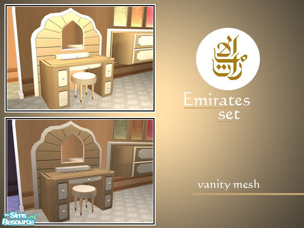 Sims 2 — Emirates Vanity by senemm — Emirates Vanity - An elegant and opulent bedroom inspired by Abu Dhabi\'s Emirates
