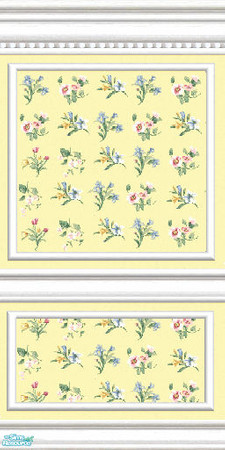 Sims 2 — jsf2CBFWCashcraftVCFloral by jsf — Cottage, beaded, fully wainscotted mouldings hold cashcraft\'s beautiful,