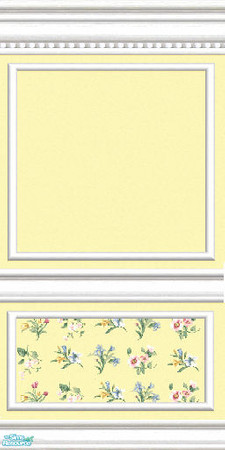 Sims 2 — jsf2CBFWCashcraftVCFloralDuo2 by jsf — Cottage, beaded, fully wainscotted mouldings hold cashcraft\'s beautiful,