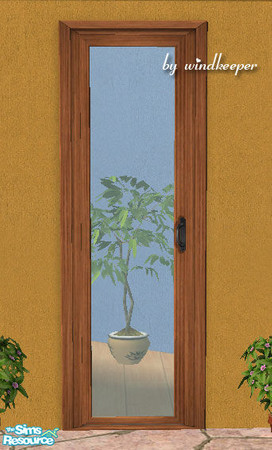Sims 2 — Sliding door - wood finish by Windkeeper — This recolor will also work for Maxis 2-tile sliding door.