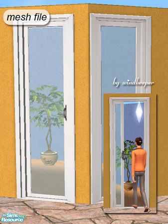 Sims 2 — Sliding door diagonal by Windkeeper — Diagonal version of a sliding door. Linked to the "sliding door"