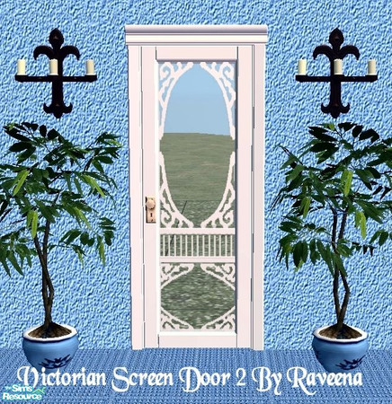 Sims 2 — Victorian Screen Door 2 by Raveena — This is the center design part of the door. The white frame is in a