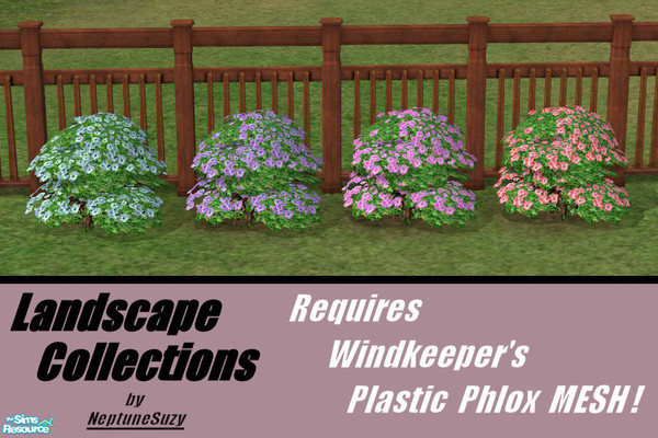 Sims 2 — NSC Plant Set10 - Plastic Phlox by Neptunesuzy — Set of pastel colored Plastic Phlox Plants! Do not need