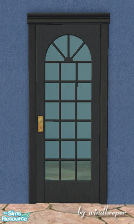 Sims 2 — Lafenetre glass door - black by Windkeeper — You need to download "Lafenetre glass door updated" file