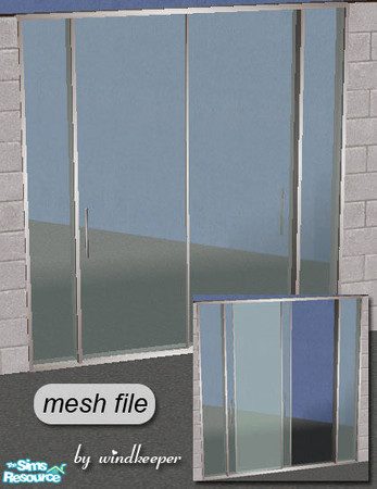 Sims 2 — Helios 2-tile sliding door diagonal by Windkeeper — *Updated June 29/06* This door takes all its colors from