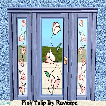 Sims 2 — Pink Tulip - Sidelight by Raveena — This is the sidelight part of the door. Get my blue door frame here: