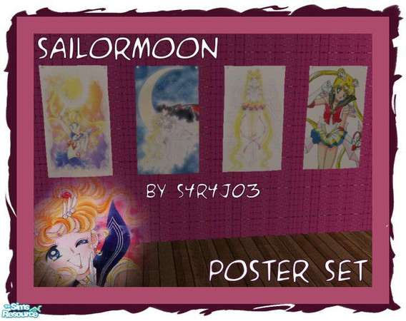 Sims 2 — Sailormoon Poster Set by S4R4J03 — A set of four posters featuring the anime heroine, Sailormoon! (Sailormoon