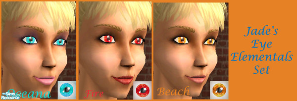 Sims 2 — Jade's Eye Elementals by Jade0229 — An richly detailed eye collection that includes shades that recall warm,