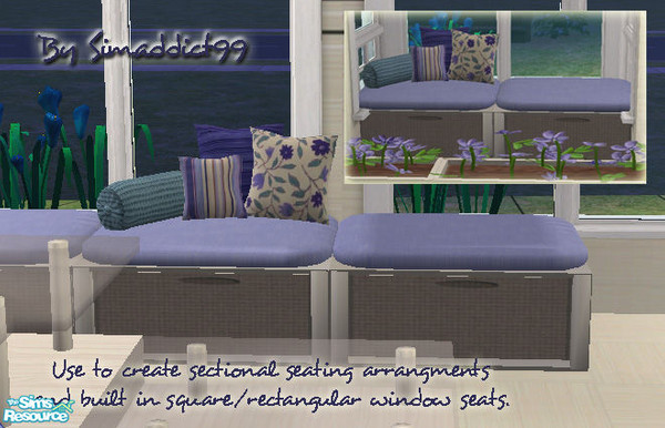 Sims 2 — M Sun Room - Sectional 2 MESH by Simaddict99 — single sectional seat- no cushions. NOTE: You need to download