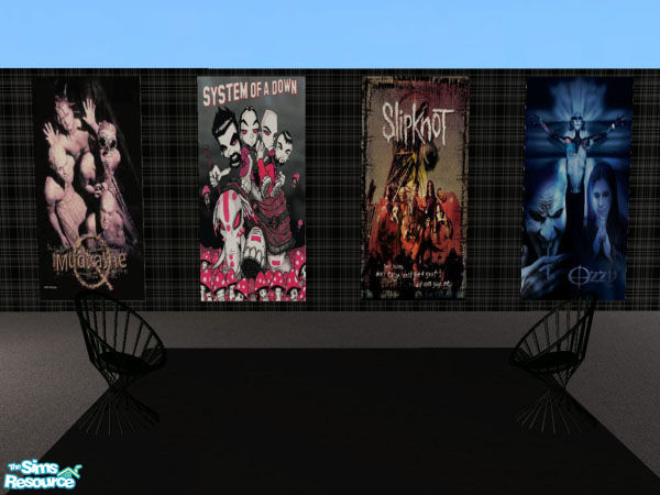 Sims 2 — Band Pics 2 by jhardyzgurl4lyf — A set of four band pictures. These pictures need Qortex's 2 tile poter mesh