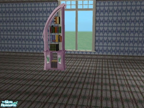 Sims 2 — Kitty in Garden bookcase by ead425 — 22 items, 2 wall, 2 floors: bath door, wall lamp,mirror, braided rug,