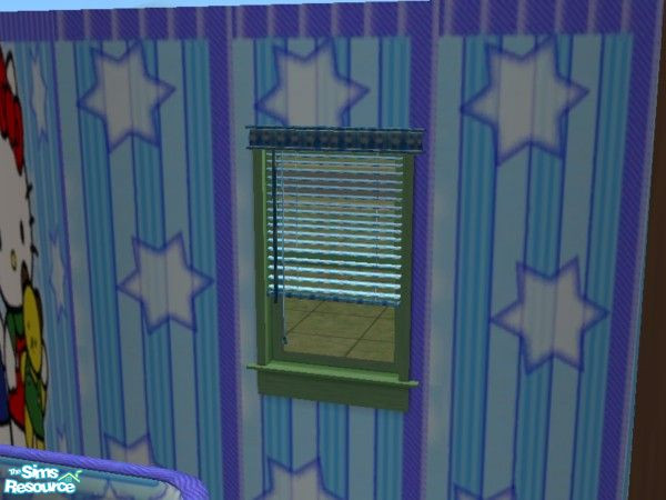Sims 2 — Kitty in Garden blinds by ead425 — 22 items, 2 wall, 2 floors: bath door, wall lamp,mirror, braided rug, toilet