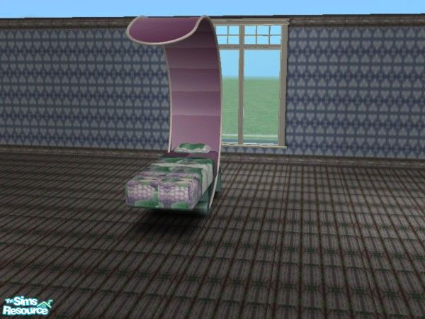 Sims 2 — Kitty in Garden Bed by ead425 — 22 items, 2 wall, 2 floors: bath door, wall lamp,mirror, braided rug, toilet