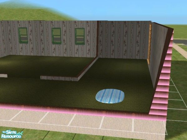 Sims 2 — Kitty in Garden Braided rug by ead425 — 22 items, 2 wall, 2 floors: bath door, wall lamp,mirror, braided rug,
