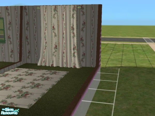 Sims 2 — Traditional Bedroom curtains by ead425 — set includes 1 wall,1floor, 17 items: wall lamp, bath mirror,toilet