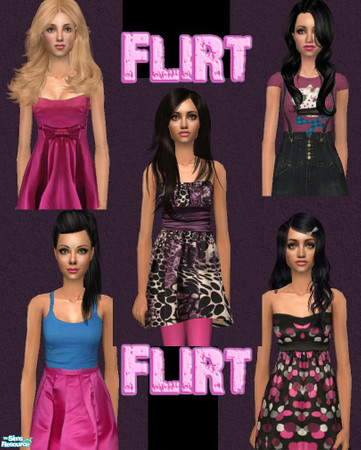 Sims 2 — Flirty by pretty_baby — hello. Long time no see:) Here are 5 Flirty Dresses for your teen sims. To wear on a