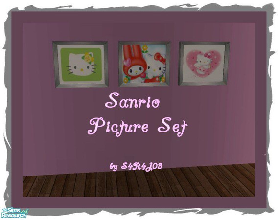 Sims 2 — Sanrio Picture Set by S4R4J03 — A set of three pictures featuring Sanrio characters. 