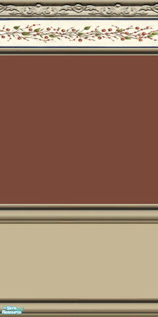 Sims 2 — Red Cherry Wall Set - Red Cherry 3 by Gumby_Girl — Set of 3 walls for your home. Rust red paint with cherry