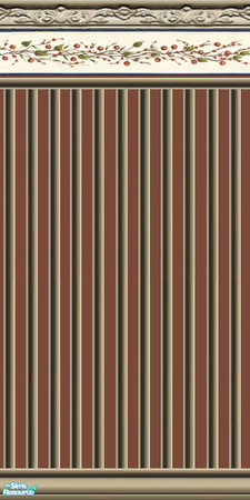 Sims 2 — Red Cherry Wall Set - Red Cherry 1 by Gumby_Girl — Set of 3 walls for your home. Rust red paint with cherry