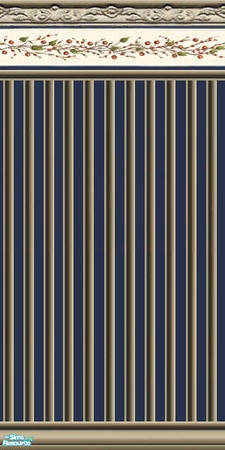 Sims 2 — Blue Cherry Wall Set - Blue Cherry 2 by Gumby_Girl — Set of 3 walls for your home. Royal blue paint with cherry