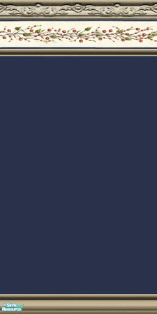 Sims 2 — Blue Cherry Wall Set - Blue Cherry 1 by Gumby_Girl — Set of 3 walls for your home. Royal blue paint with cherry