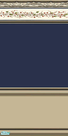 Sims 2 — Blue Cherry Wall Set - Blue Cherry 3 by Gumby_Girl — Set of 3 walls for your home. Royal blue paint with cherry