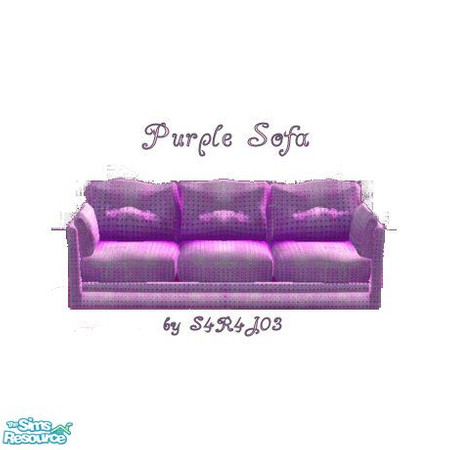 Sims 2 — Purple Sofa by S4R4J03 — A purple, shiny sofa.