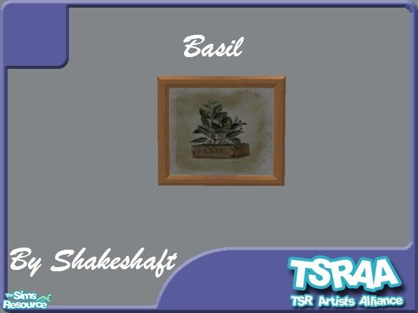 Sims 2 — Basil by TSR Archive — Basil part of a set of 4 Herb Pictures, Basil,Sage,Chives and Marjoram. ** TSRAA Member
