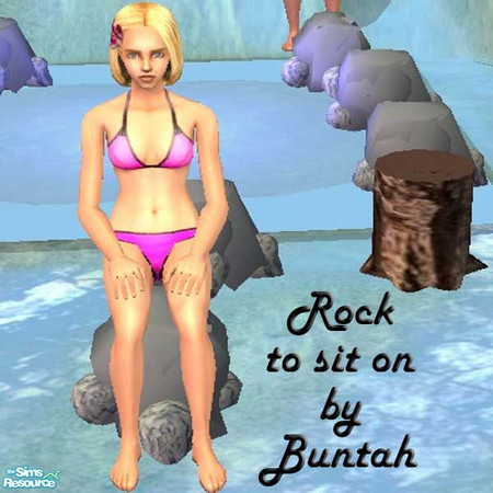 Sims 2 — Hot Springs Sittin Rock by buntah — This requires my Sittin on a Rock mesh, which you can download from the link