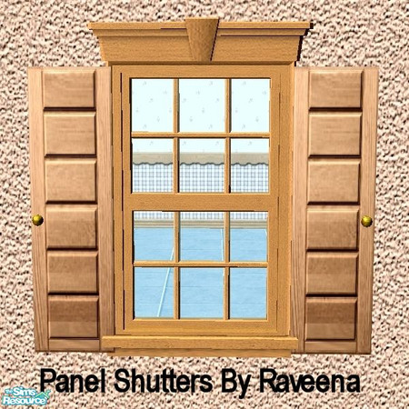 Sims 2 — Panels  Shutters by Raveena — You need Buntah's mesh for these shutters to work in the game. Download it below.