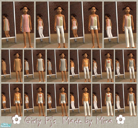 Sims 2 — Girly Pj's by mirake — Don't you think those maxis pj's are just to horrible to be true? If you do, THIS is a