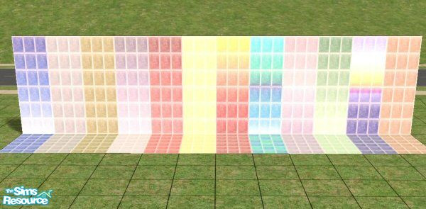Sims 2 — Wall and floor tiles by jokerette — 12 colours of wall tiles with matching floor tiles
