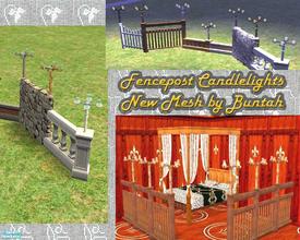 Sims 2 — Fencepost Candlelights by buntah — This was requested by Pinecat, for a beautiful residential lot she is working