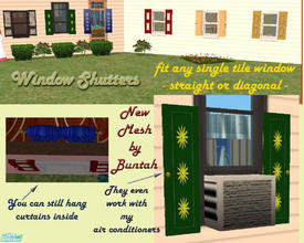 Sims 2 — Window Shutters by buntah — These shutters fit any single size window and will still allow you to put curtains