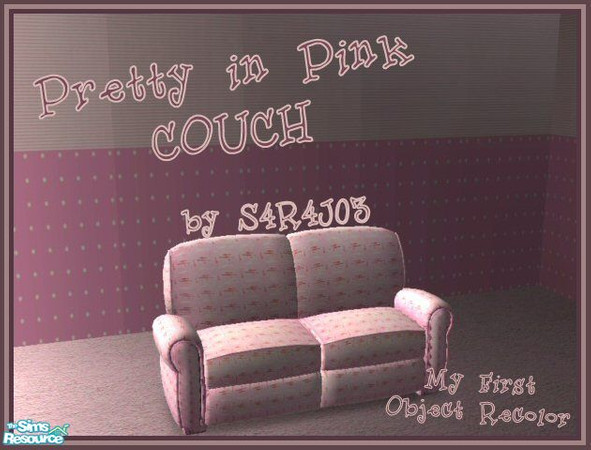 Sims 2 — Pink Couch by S4R4J03 — My first object recolor - A simple pink couch.