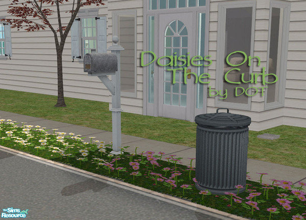 Sims 2 — Daisies by DOT — *NO CHEAT REQUIRED* Plants at curb side. For the gardening Sim. Part of a Sim neighborhood