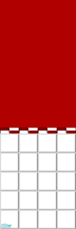 Sims 2 — White Tile Half by Lorah — White tile, red paint.