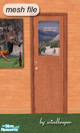Sims 2 — Teen door updated by Windkeeper — Updated version of a teen door. Now works on diagonal walls, just make sure to