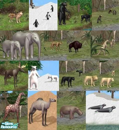 Sims 2 — Decorative Zoo Animals by Suiryuue — Here's some zoo animals for download. I am not the orignal creator of the